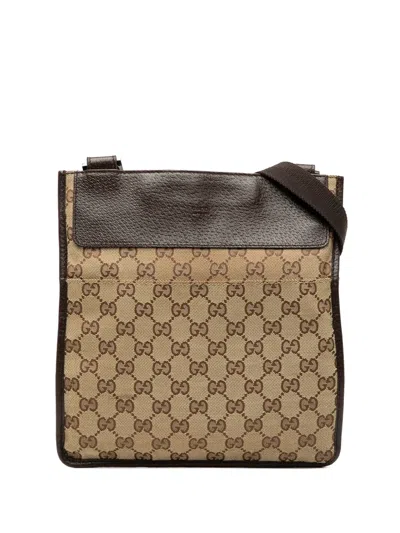Pre-owned Gucci 2000-2015 Gg Canvas Crossbody Bag In Brown
