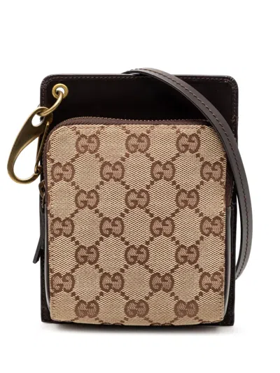 Pre-owned Gucci 2000-2015 Gg Canvas Crossbody Bag In Brown