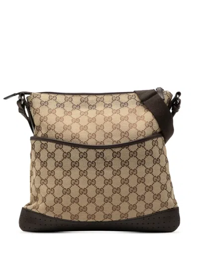 Pre-owned Gucci 2000-2015 Gg Canvas Crossbody Bag In Brown