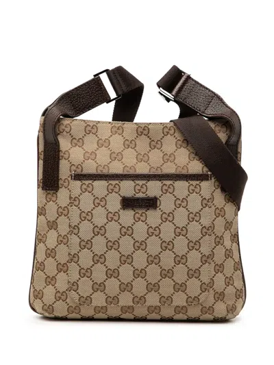 Pre-owned Gucci 2000-2015 Gg Canvas Crossbody Bag In Neutral
