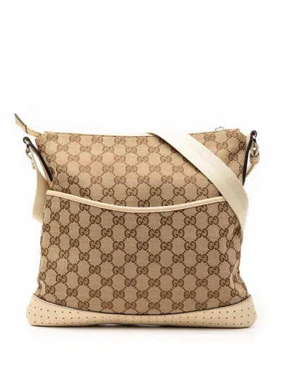 Pre-owned Gucci 2000-2015 Gg Canvas Crossbody Bag In White