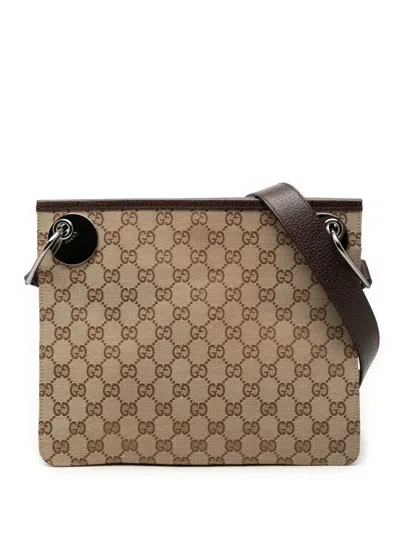 Pre-owned Gucci 2000-2015 Gg Canvas Eclipse Crossbody Bag In Neutrals