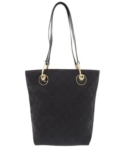 Pre-owned Gucci 2000-2015 Gg Canvas Eclipse Tote Bag In Black