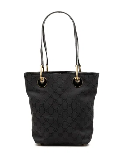 Pre-owned Gucci 2000-2015 Gg Canvas Eclipse Tote Bag In Black