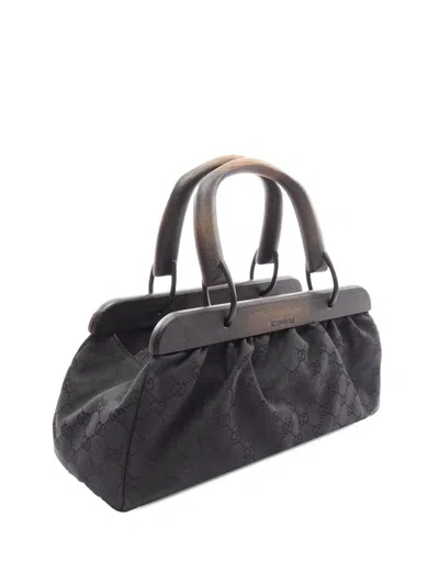Pre-owned Gucci 2000-2015 Gg Canvas Handbag In Black