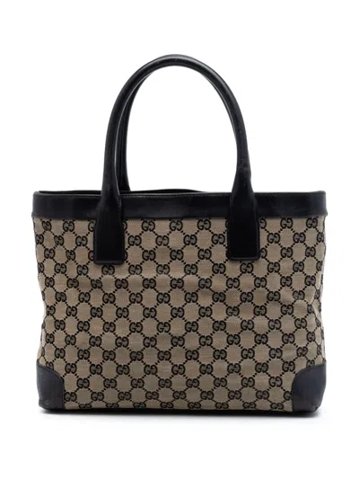 Pre-owned Gucci 2000-2015 Gg Canvas Handbag In Neutral