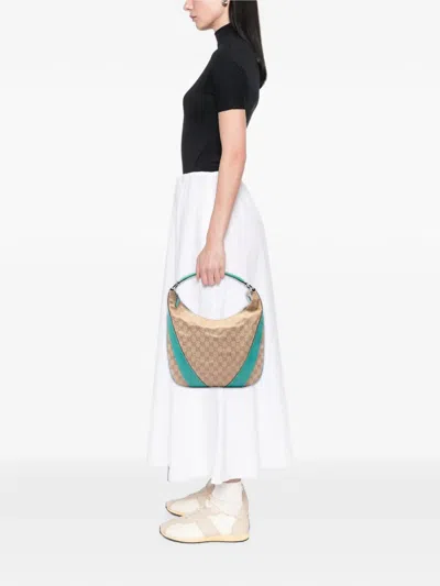 Pre-owned Gucci 2000-2015 Gg Canvas Hobo Bag In Blue