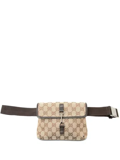 Pre-owned Gucci 2000-2015 Gg Canvas Jackie Belt Bag In Neutrals