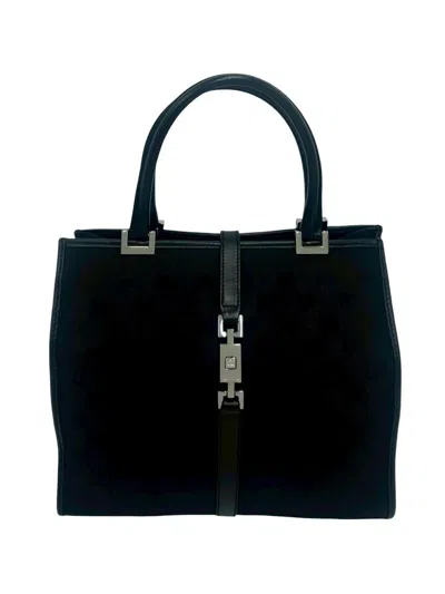 Pre-owned Gucci 2000-2015 Gg Canvas Jackie Handbag In Black