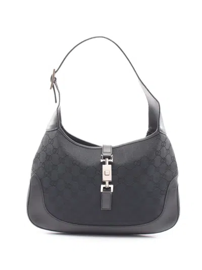 Pre-owned Gucci 2000-2015 Gg Canvas Jackie Shoulder Bag In Black