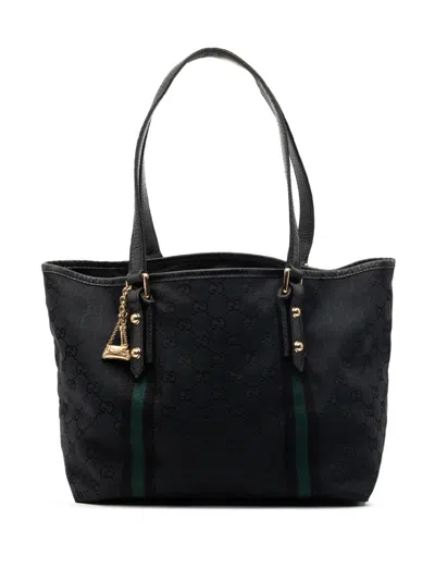 Pre-owned Gucci 2000-2015 Gg Canvas Jolicoeur Tote Bag In Black