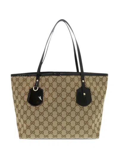 Pre-owned Gucci 2000-2015 Gg Canvas Jolie Tote Bag In Neutral