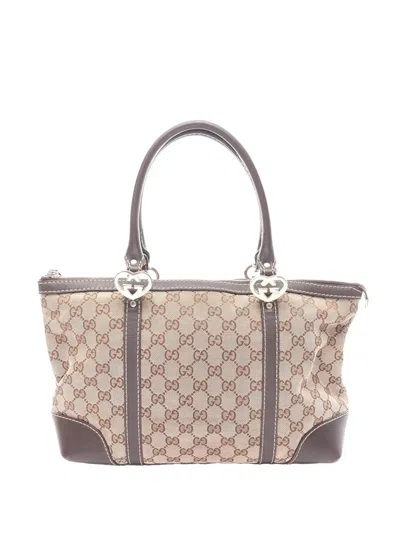 Pre-owned Gucci 2000-2015 Gg Canvas Lovely Tote Bag In Brown