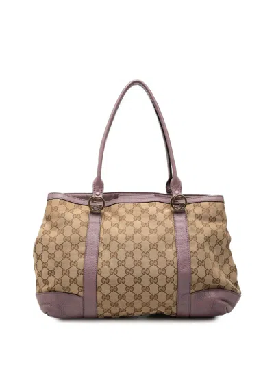 Pre-owned Gucci 2000-2015 Gg Canvas Miss Gg Tote Bag In Neutral