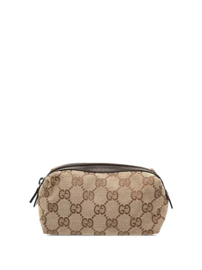 Pre-owned Gucci 2000-2015 Gg Canvas Pouch In Brown