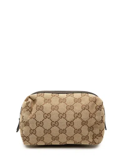 Pre-owned Gucci 2000-2015 Gg Canvas Pouch In Neutral