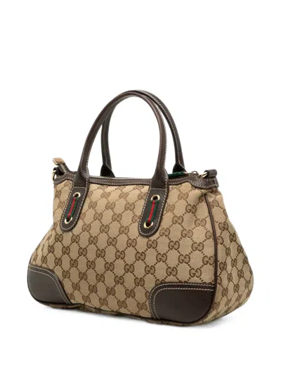 Pre-owned Gucci 2000-2015 Gg Canvas Princy Satchel In Neutrals