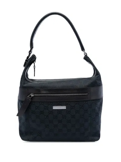 Pre-owned Gucci 2000-2015 Gg Canvas Shoulder Bag In Black