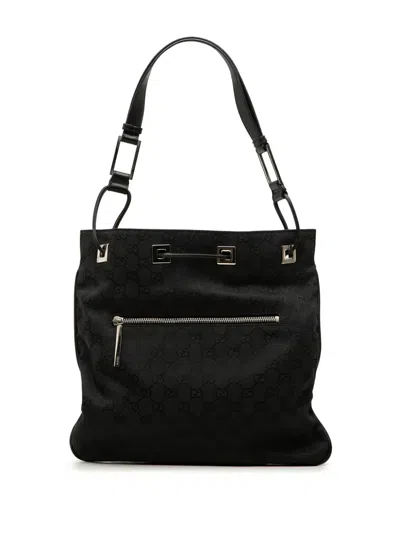 Pre-owned Gucci 2000-2015 Gg Canvas Shoulder Bag In Black