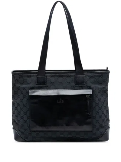 Pre-owned Gucci 2000-2015 Gg Canvas Tote Bag In Black