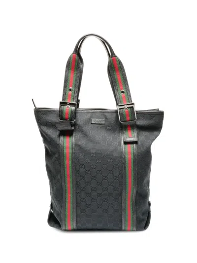 Pre-owned Gucci 2000-2015 Gg Canvas Tote Bag In Black