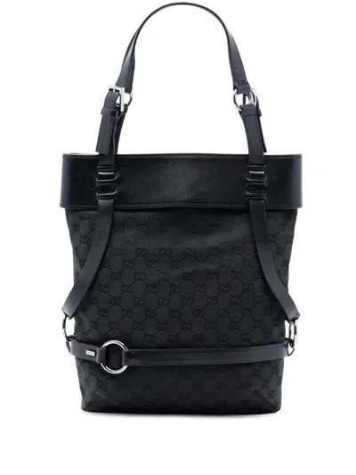 Pre-owned Gucci 2000-2015 Gg Canvas Tote Bag In Black