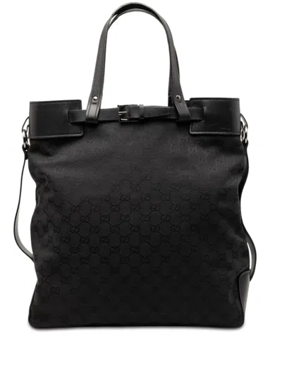Pre-owned Gucci 2000-2015 Gg Canvas Tote Bag In Black