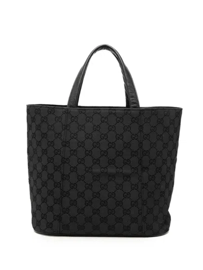 Pre-owned Gucci 2000-2015 Gg Canvas Tote Bag In Black