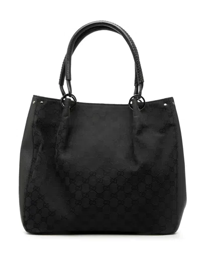 Pre-owned Gucci 2000-2015 Gg Canvas Tote Bag In Black
