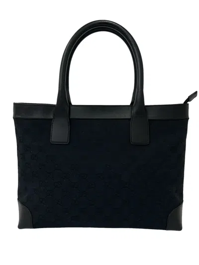 Pre-owned Gucci 2000-2015 Gg Canvas Tote Bag In Black