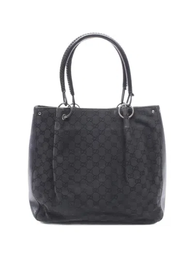 Pre-owned Gucci 2000-2015 Gg Canvas Tote Bag In Black