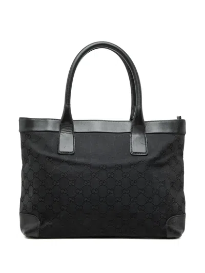 Pre-owned Gucci 2000-2015 Gg Canvas Tote Bag In Black