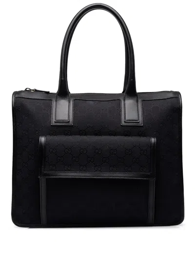 Pre-owned Gucci 2000-2015 Gg Canvas Tote Bag In Black