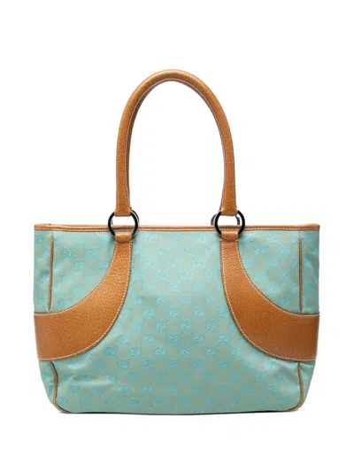 Pre-owned Gucci 2000-2015 Gg Canvas Tote Bag In Blue