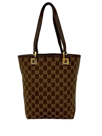 Pre-owned Gucci 2000-2015 Gg Canvas Tote Bag In Brown