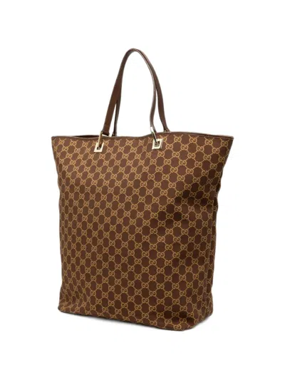 Pre-owned Gucci 2000-2015 Gg Canvas Tote Bag In Brown