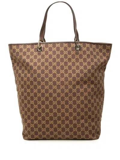 Pre-owned Gucci 2000-2015 Gg Canvas Tote Bag In Brown