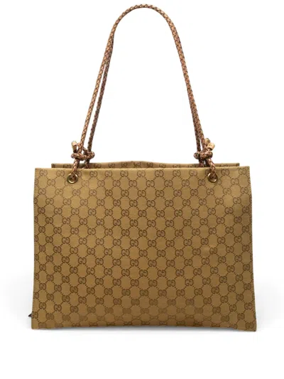 Pre-owned Gucci 2000-2015 Gg Canvas Tote Bag In Brown