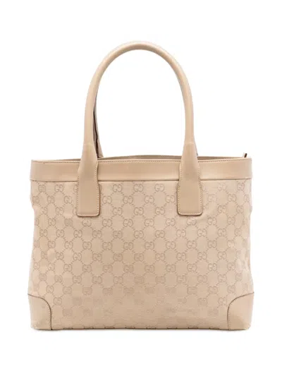 Pre-owned Gucci 2000-2015 Gg Canvas Tote Bag In Neutral
