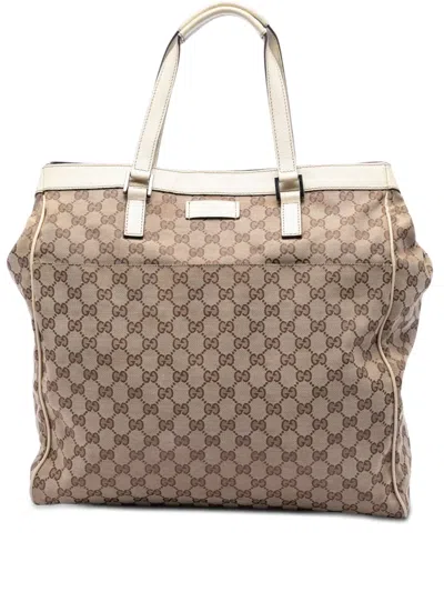 Pre-owned Gucci 2000-2015 Gg Canvas Tote Bag In Neutral