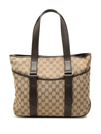 Pre-owned Gucci 2000-2015 Gg Canvas Tote Bag In Neutrals