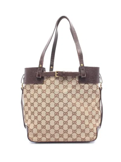 Pre-owned Gucci 2000-2015 Gg Canvas Tote Bag In Neutrals