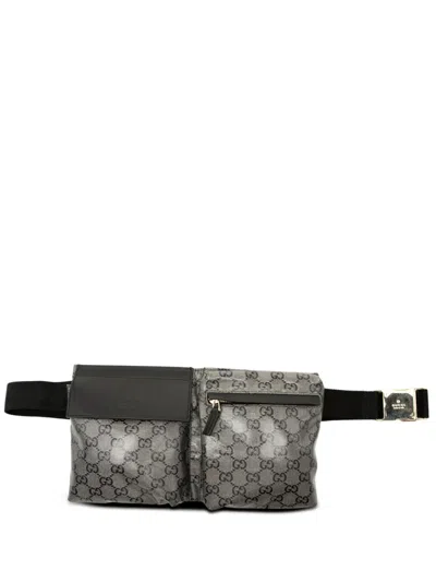 Pre-owned Gucci 2000-2015 Gg Crystal Belt Bag In Gray