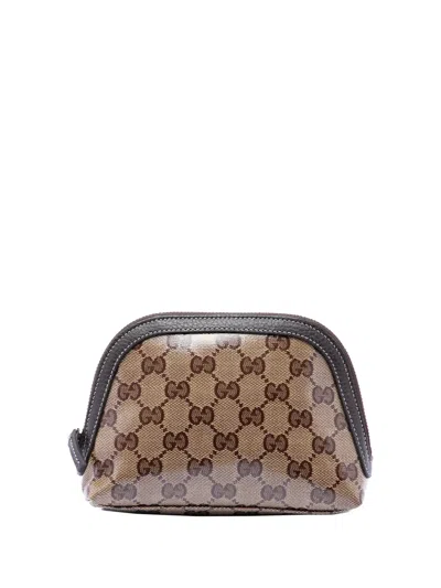 Pre-owned Gucci 2000-2015 Gg Crystal Pouch In Neutral