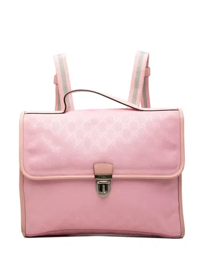 Pre-owned Gucci 2000-2015 Gg Imprime Backpack In Pink