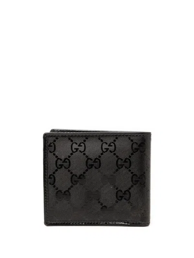 Pre-owned Gucci 2000-2015 Gg Imprime Bifold Wallet Small Wallets In Black