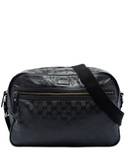 Pre-owned Gucci 2000-2015 Gg Imprime Crossbody Bag In Black