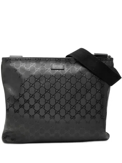 Pre-owned Gucci 2000-2015 Gg Imprime Crossbody Bag In Black