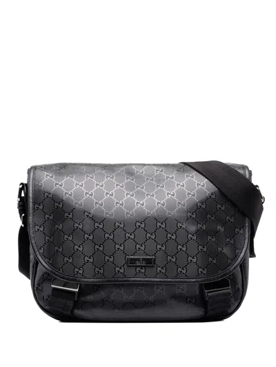 Pre-owned Gucci 2000-2015 Gg Imprime Crossbody Bag In Black