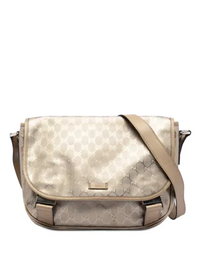 Pre-owned Gucci 2000-2015 Gg Imprime Crossbody Bag In Gold